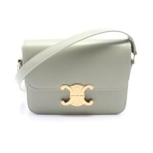 Celine Teen Triomphe Shoulder Bag Leather Green